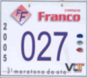 Placa identificativa Numero facultado pela organização